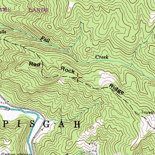 Topographic Map of Red Rock Ridge, NC
