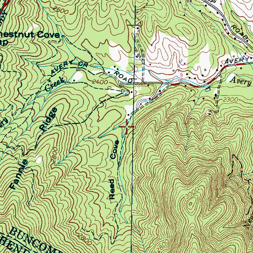 Topographic Map of Reed Cove, NC