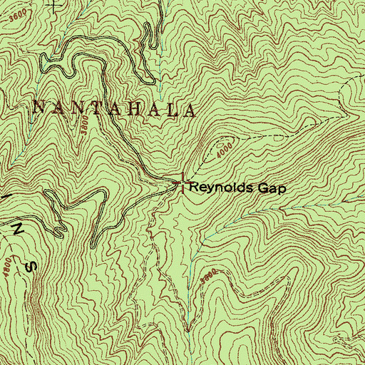 Topographic Map of Reynolds Gap, NC