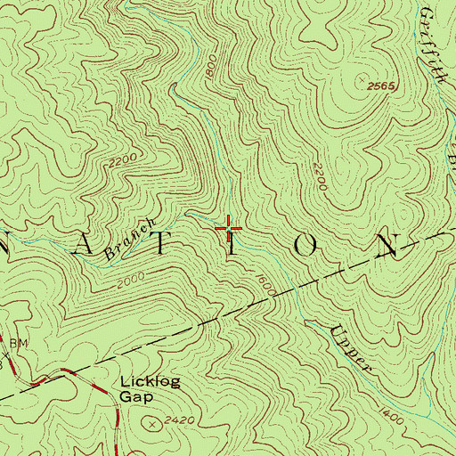 Topographic Map of Ripshin Branch, NC