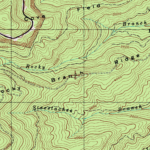 Topographic Map of Rocky Branch Ridge, NC