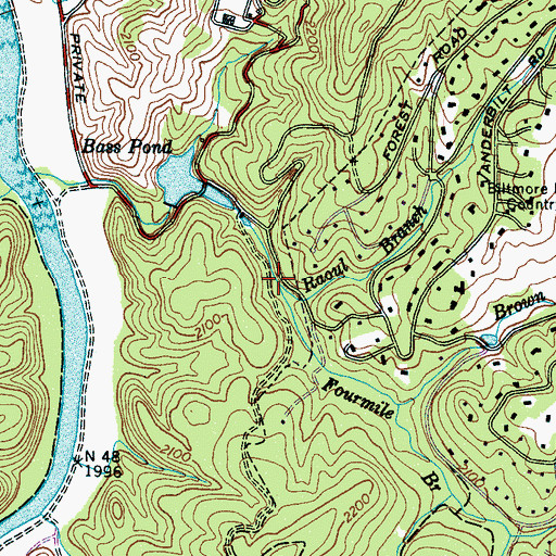 Topographic Map of Rooul Branch, NC