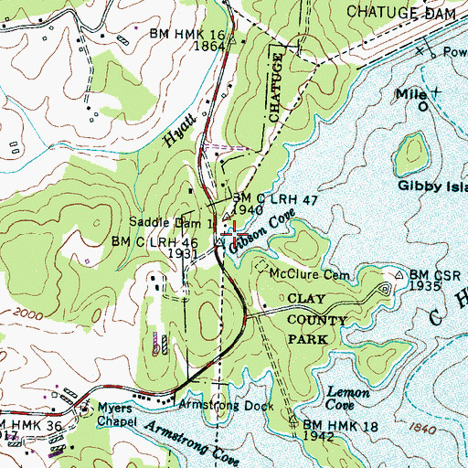 Topographic Map of Saddle Dam 1, NC