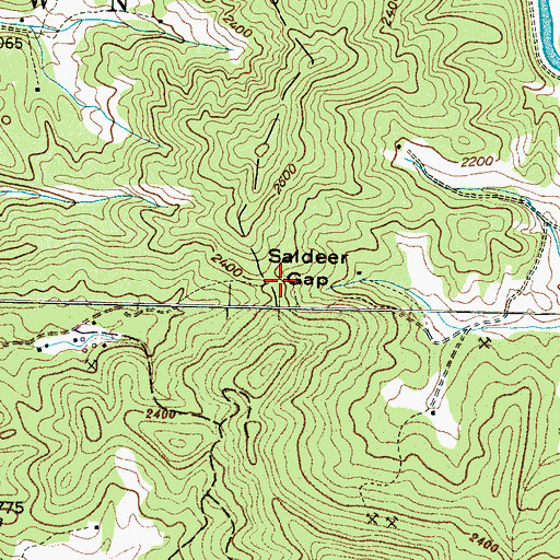 Topographic Map of Saldeer Gap, NC