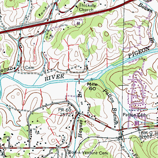Topographic Map of Sally Haynes Branch, NC