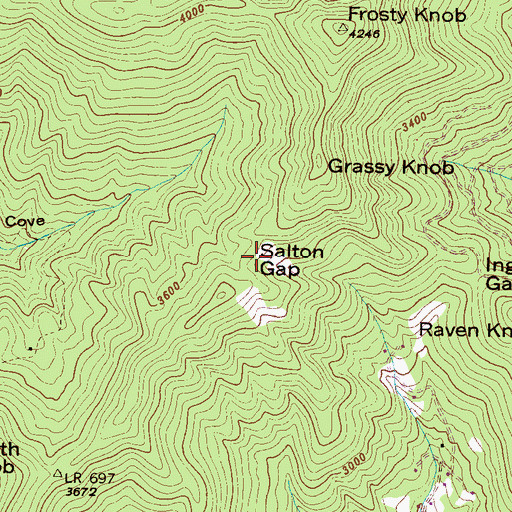 Topographic Map of Salton Gap, NC