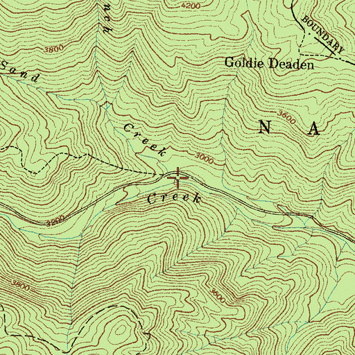 Topographic Map of Sand Creek, NC