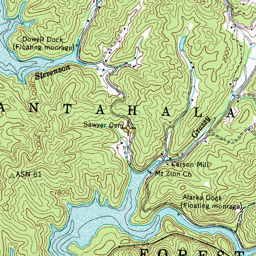 Topographic Map of Sawyer Cemetery, NC
