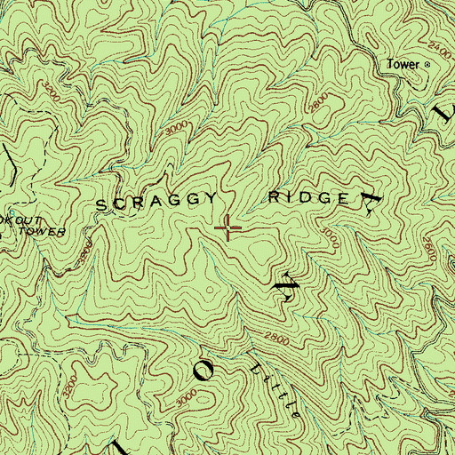 Topographic Map of Scraggy Ridge, NC