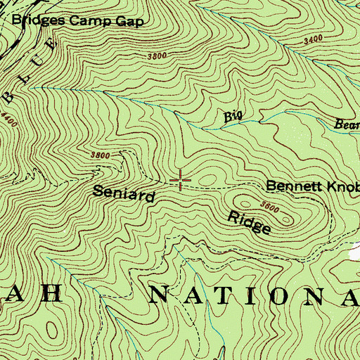 Topographic Map of Seniard Ridge, NC