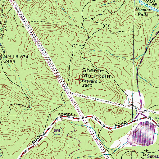 Topographic Map of Sheep Mountain, NC