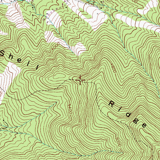 Topographic Map of Shell Ridge, NC