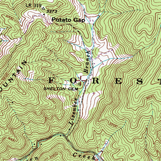 Topographic Map of Shelton Cemetery, NC