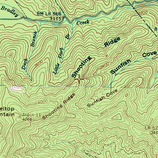 Topographic Map of Shooting Ridge, NC