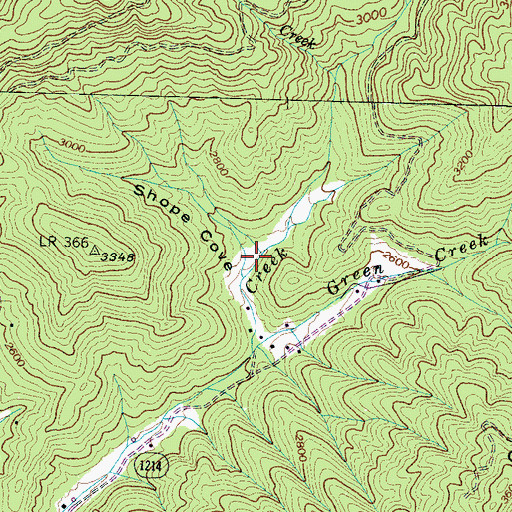 Topographic Map of Shope Cove, NC
