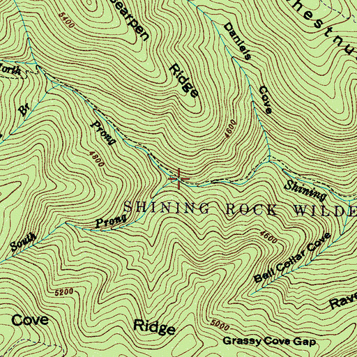 Topographic Map of South Prong Shining Creek, NC