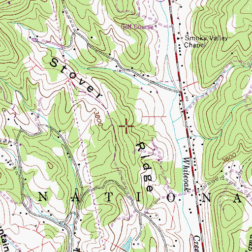 Topographic Map of Stover Ridge, NC