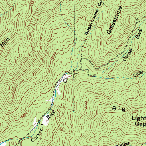 Topographic Map of Sugarhouse Cove, NC
