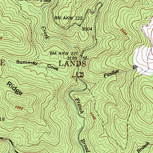 Topographic Map of Summey Cove, NC