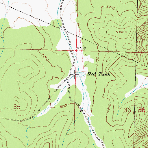 Topographic Map of Red Tank, AZ