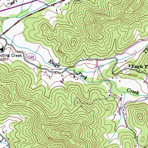 Topographic Map of Thumping Creek, NC