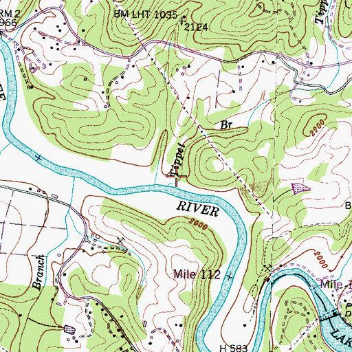 Topographic Map of Tippet Branch, NC