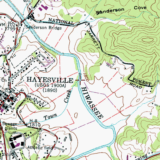 Topographic Map of Town Creek, NC