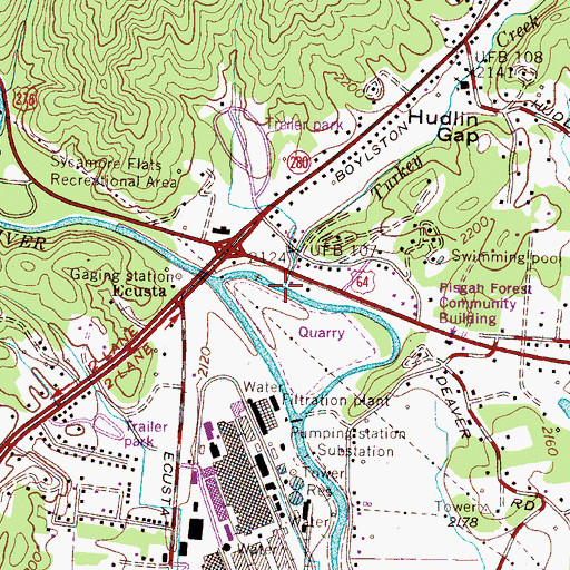 Topographic Map of Turkey Creek, NC