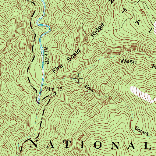 Topographic Map of Wash Hollow, NC
