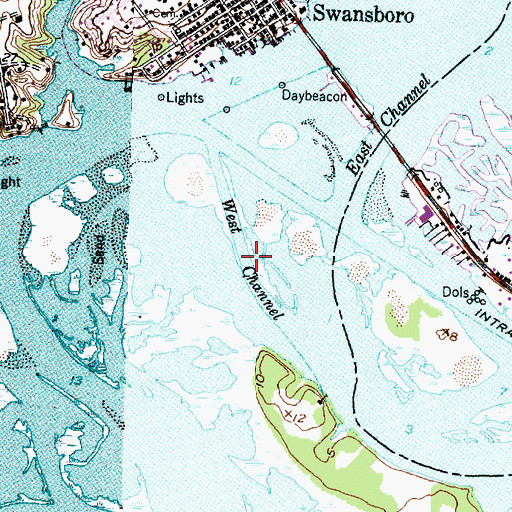 Topographic Map of West Channel, NC