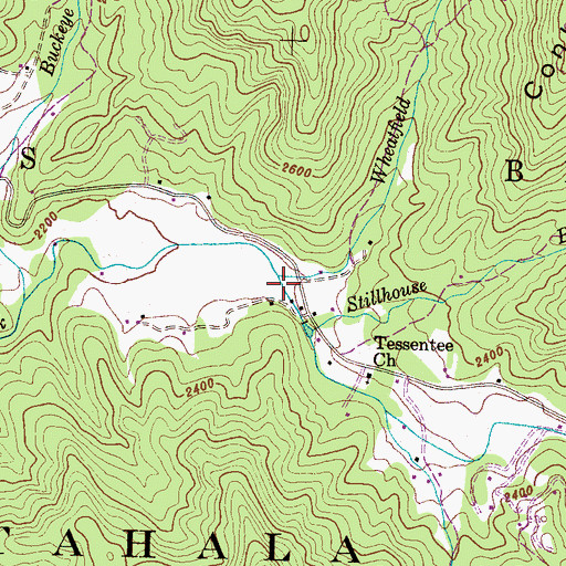 Topographic Map of Wheatfield Branch, NC
