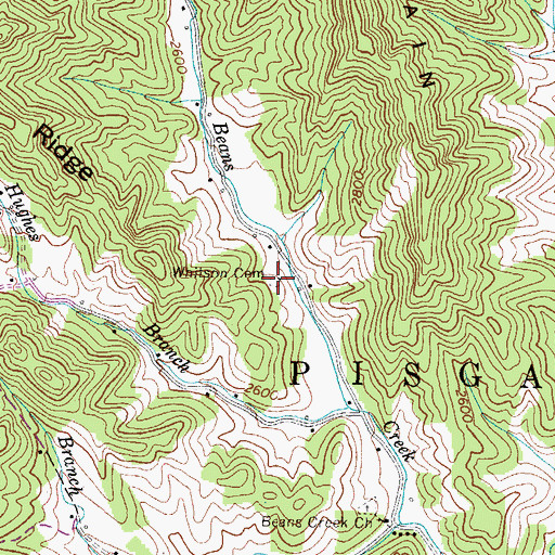 Topographic Map of Whitson Cemetery, NC
