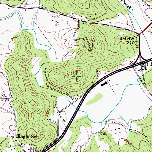 Topographic Map of Podgys Mountain, NC