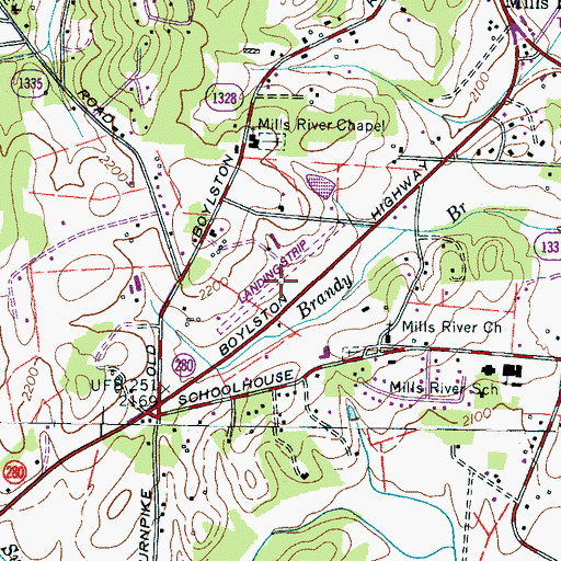 Topographic Map of Ritter Airpark (historical), NC