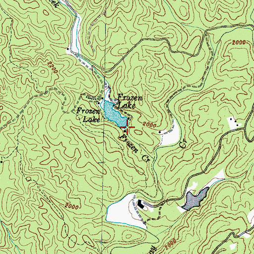 Topographic Map of Frozen Lake Dam, NC