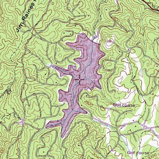 Topographic Map of Ticoa Lake, NC