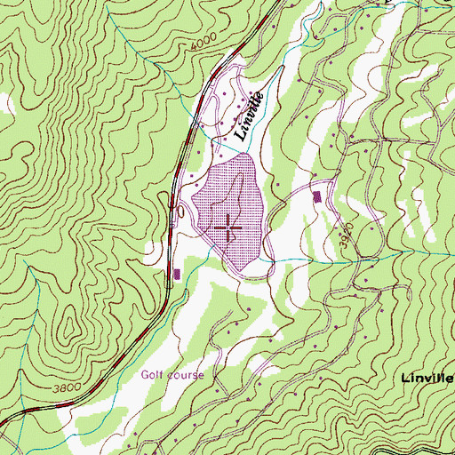 Topographic Map of Grandfather Mountain Lake, NC