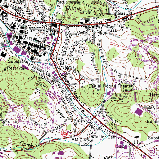 Topographic Map of Boone Park, NC