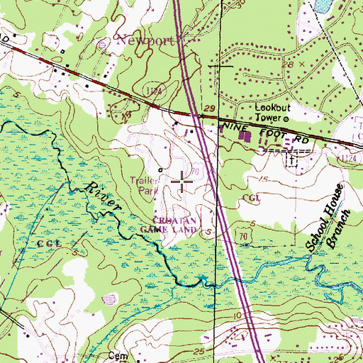 Topographic Map of Hilltop Acres, NC
