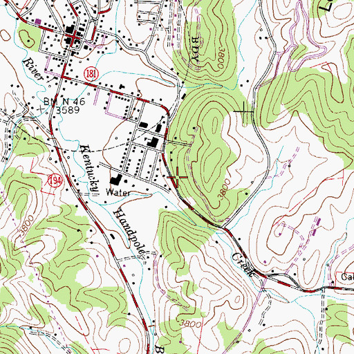 Topographic Map of Crossnore-Newland Middle School, NC