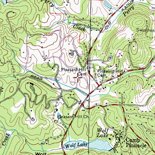 Topographic Map of Kanuga Park, NC
