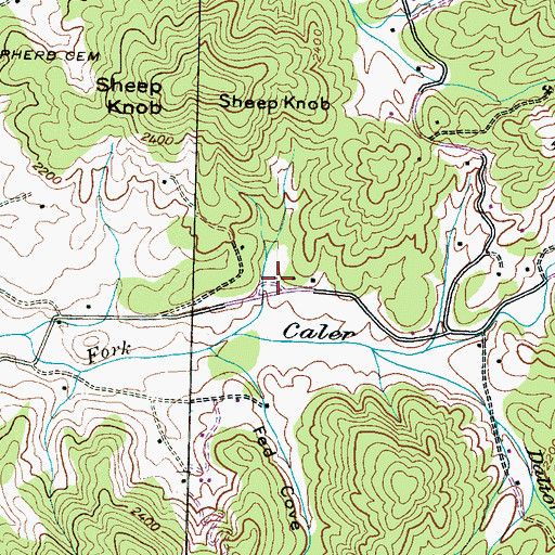 Topographic Map of Shulers Ruby Mine, NC