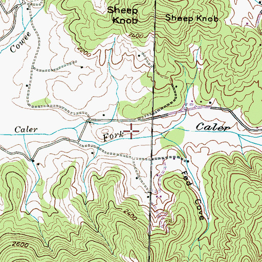 Topographic Map of Jacobs Mine, NC