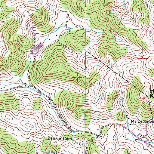 Topographic Map of Baird Mountain, NC