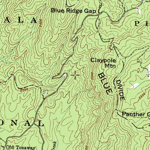 Topographic Map of Ridge Haven, NC