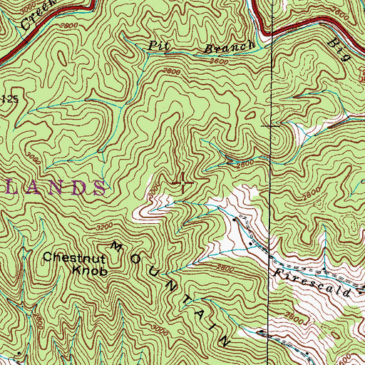 Topographic Map of Honeysuckle Flat, NC