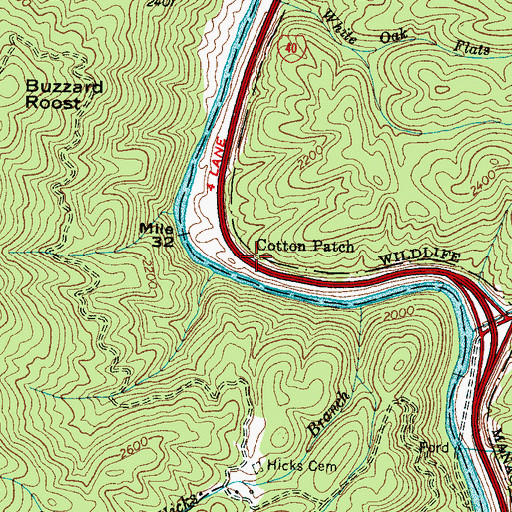 Topographic Map of Cotton Patch, NC