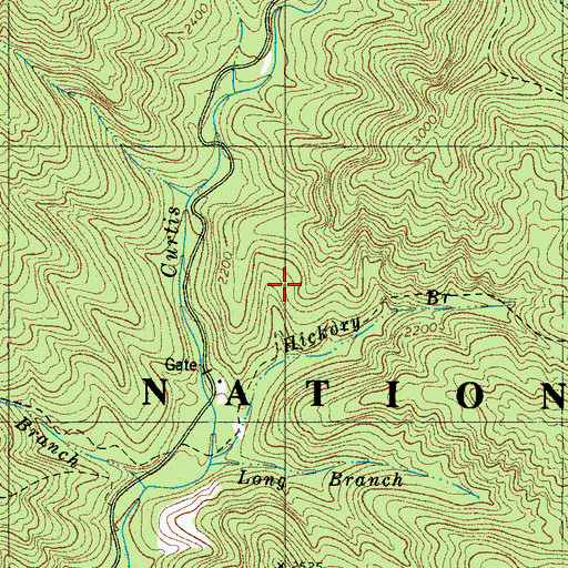 Topographic Map of Curtis Creek Recreation Site, NC