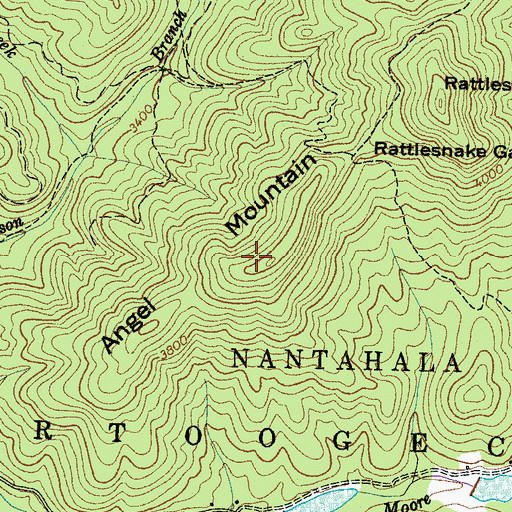 Topographic Map of Angel Mountain, NC