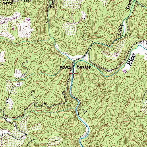 Topographic Map of Baxter, NC